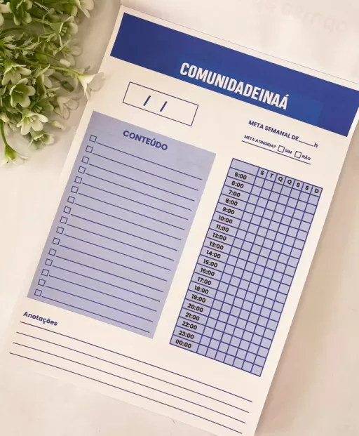 BLOCO CRONOGRAMA DE ESTUDOS INAÁ - Imagem 2